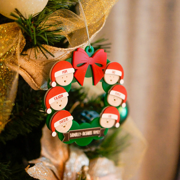 family festive Christmas ornaments