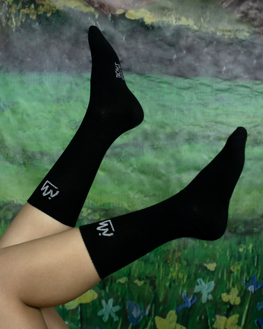 Black IYS Crown Neck Socks