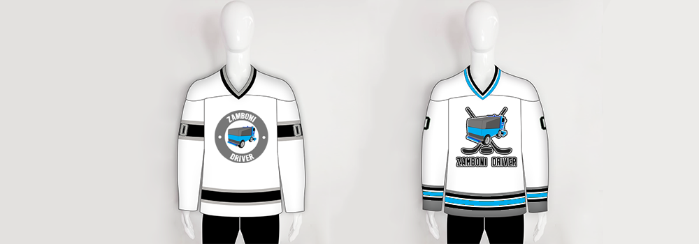 "Zamboni Driver" funny hockey jersey design