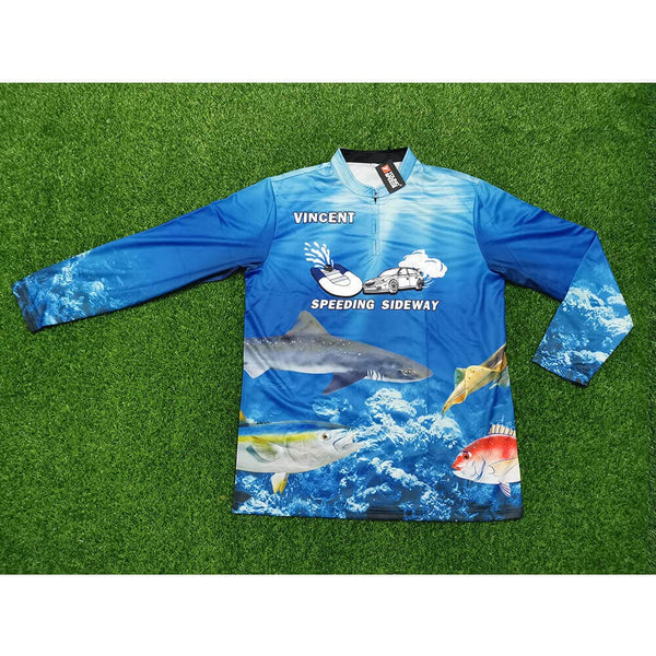 FJZ07 Sublimated UV Custom Blank Fishing Jerseys Crew Neck