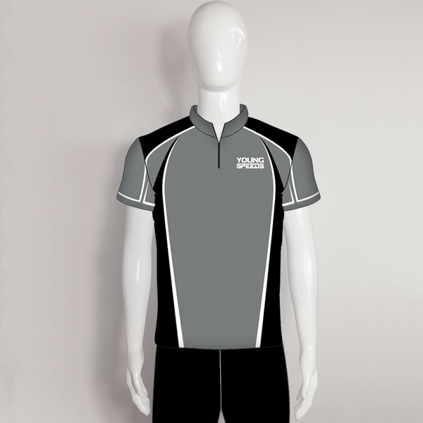 AJZ32 Grey Black Custom Archery Jerseys - YoungSpeeds