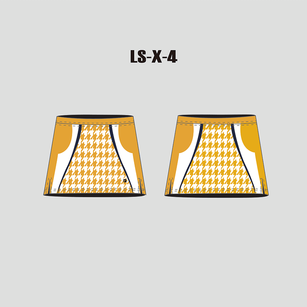 X4 Gold White Custom Women's Lacrosse Team Skirts - YoungSpeeds