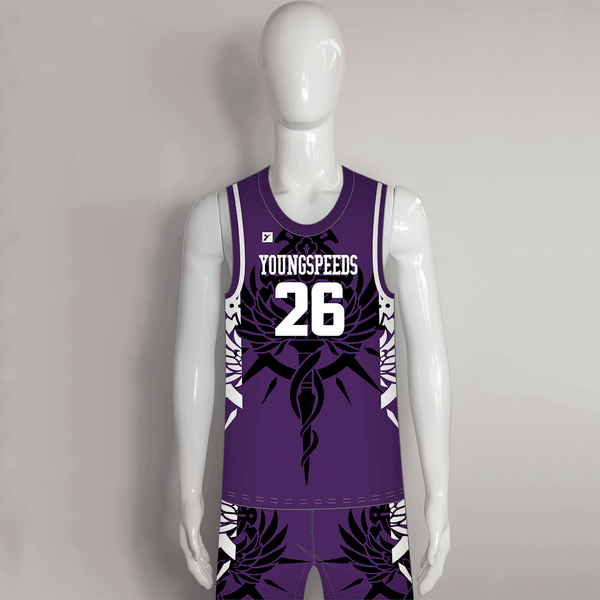 BSKX13 Purple Sublimation Personalized Cool Basketball Uniforms - YoungSpeeds