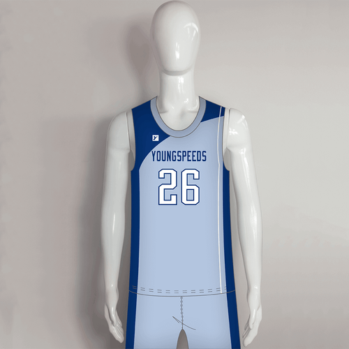 Blue White Orange Adult Youth Reversible Basketball Uniforms | YoungSpeeds Mens