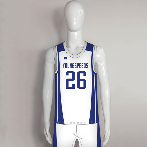 BSKX9 Plain White Custom Girls Basketball Uniforms - YoungSpeeds