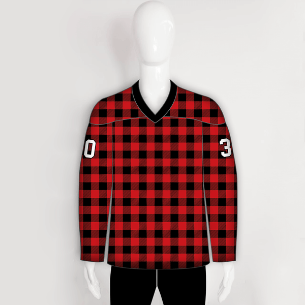 HJCDP24 Scottish Plaid Tartan Blank Custom Sublimated Hockey Jerseys - YoungSpeeds