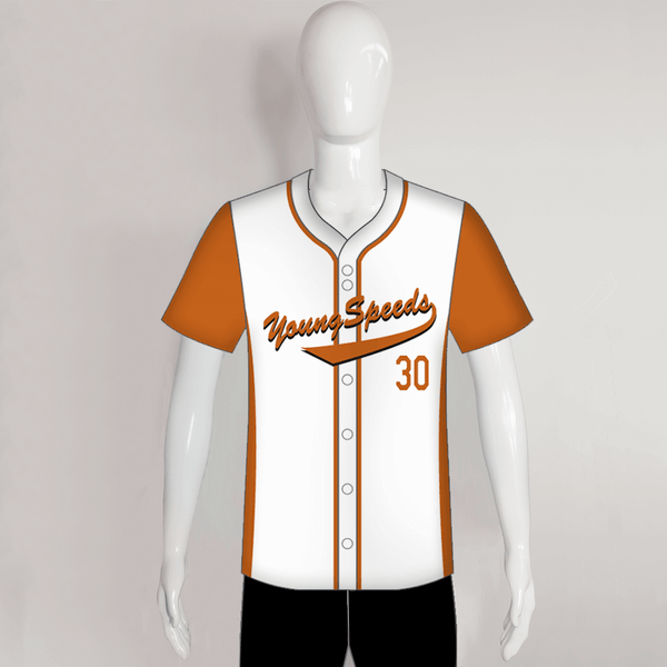 X12 White and Orange Custom Sublimated Baseball Jerseys For Team - YoungSpeeds