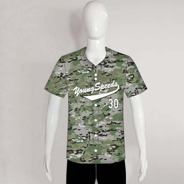 X14 Full Button Custom Camo Baseball Jerseys For Youth Adult - YoungSpeeds