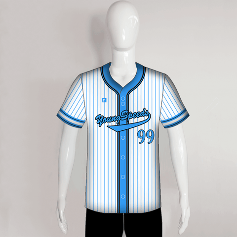 Custom Powder Blue White Pinstripe Black Authentic Baseball Jersey