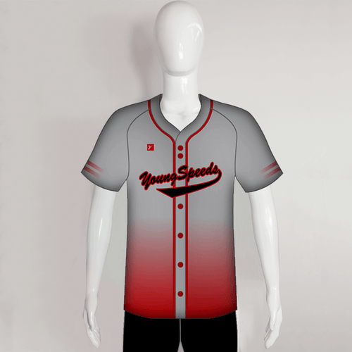 Custom Black White Red Fade Baseball Jersey - Inktee Store
