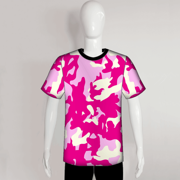 C37 Pink Camo Sublimated Crewneck Custom Baseball Tee - YoungSpeeds