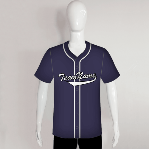 Unisex Full Button Plain Grey Silver Custom Baseball Jerseys