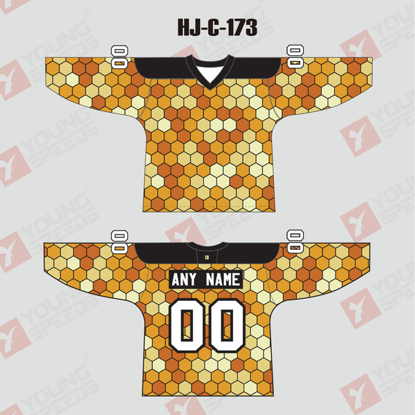 Hexagon Sublimated Custom Hockey Jerseys - YoungSpeeds