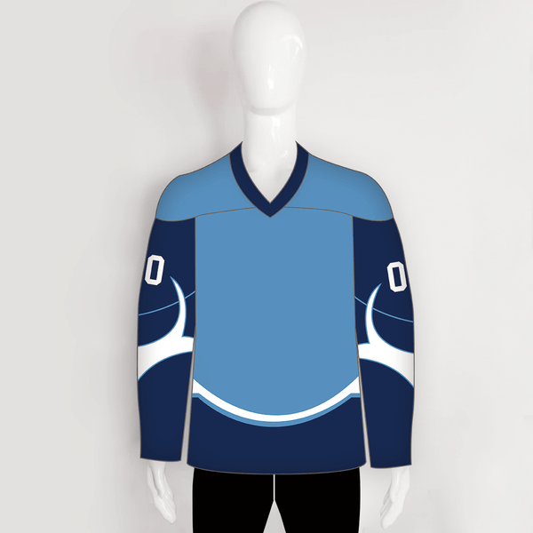 YS34 Blue/Navy/White Sublimated Custom Ice Roller Hockey Jerseys - YoungSpeeds