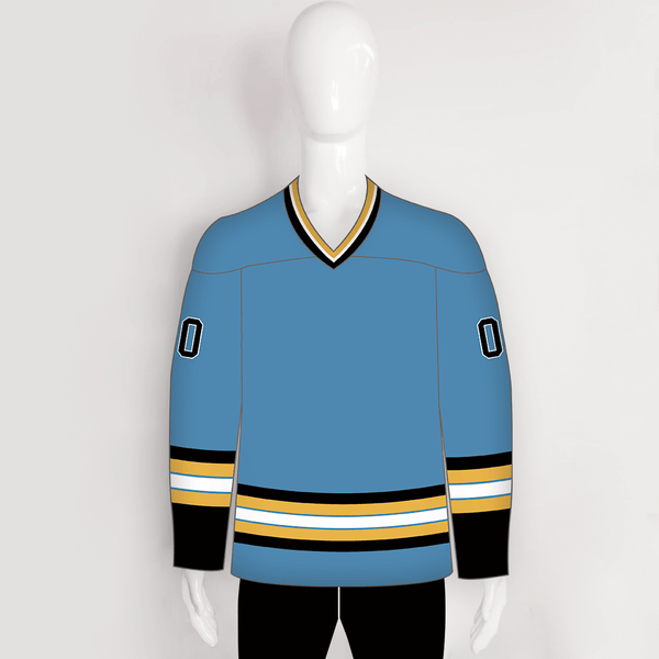 YS35 Blue/Gold/Black Custom Sublimated Blank Hockey Jerseys - YoungSpeeds