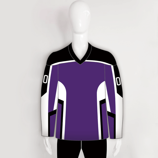 YS43 Purple/Black/White Custom Ice Roller Blank Hockey Jerseys - YoungSpeeds