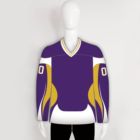 Cheap Custom Purpled Gold-White Hockey Jersey Free Shipping