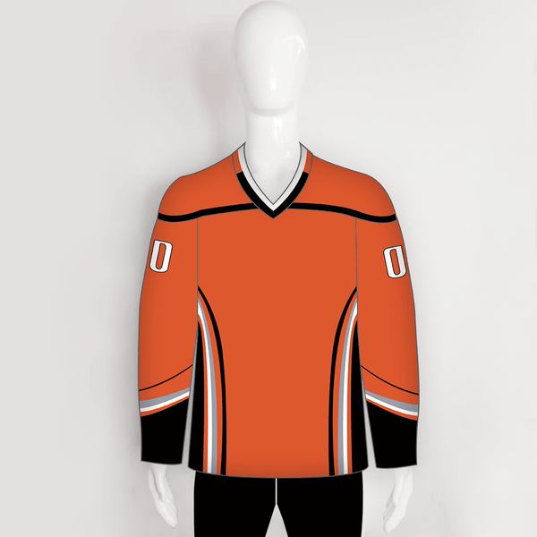 YS7 Orange Black Sublimated Custom Blank Team Hockey Jerseys - YoungSpeeds