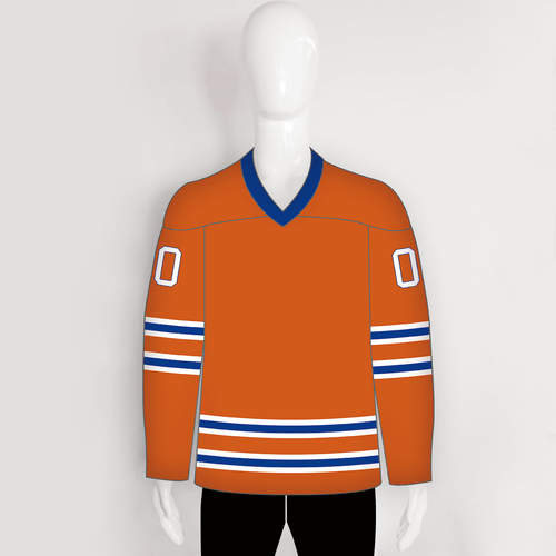 H6500-330 Orange/Black/White League Style Blank Hockey Jerseys Youth XL