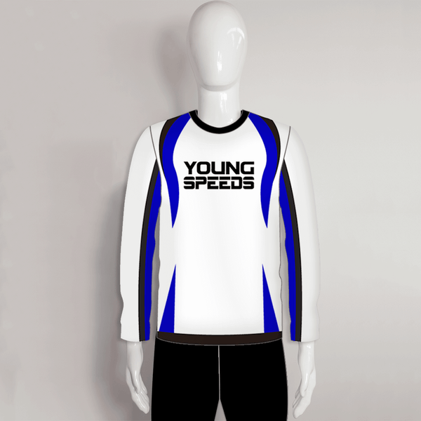 FJZ03 White Performance Custom Fishing Jerseys Crew Neck - YoungSpeeds