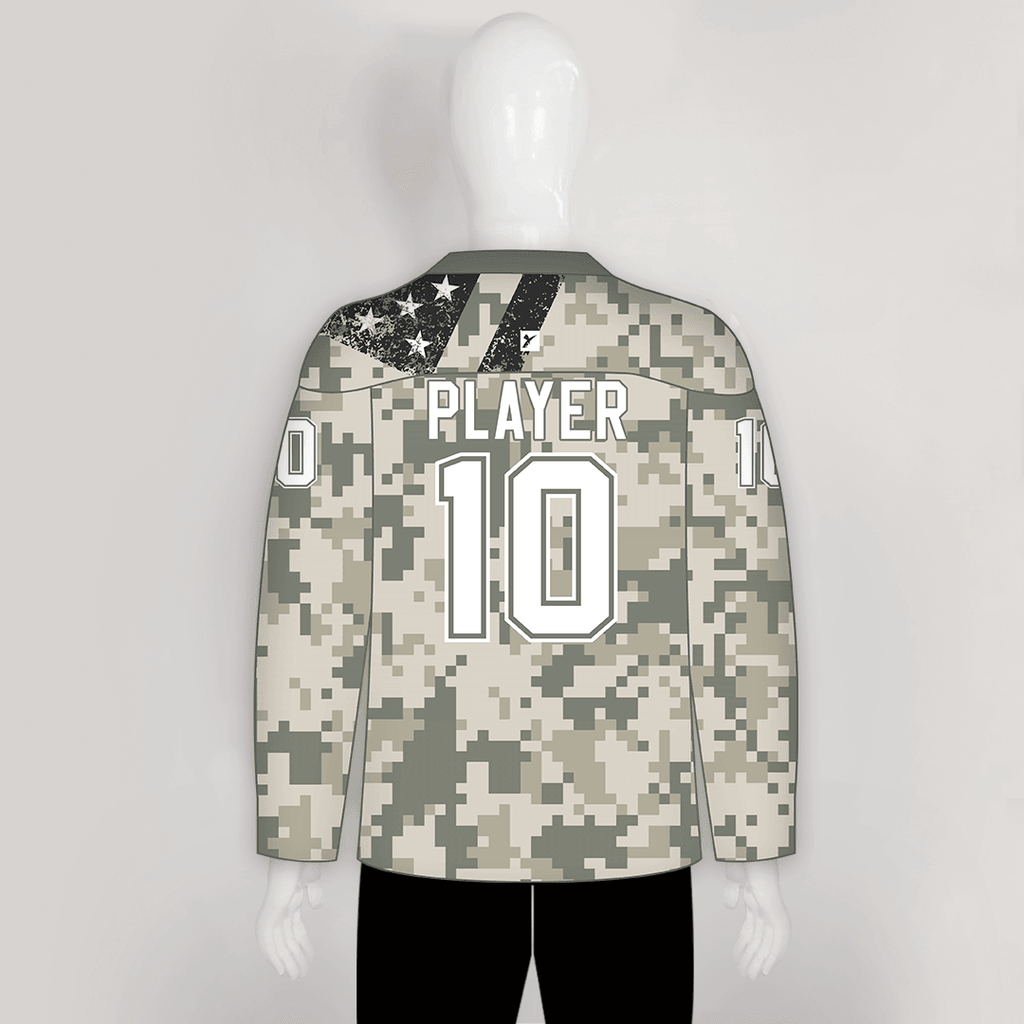 American Flag US Army Camo Sublimated Custom Hockey Jerseys | Young...