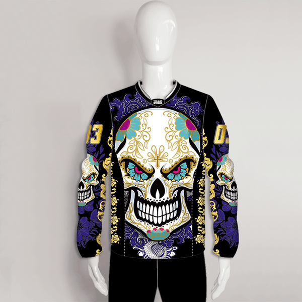 PJZ3 Purple Black Angry Sugar Skull Cool Custom Paintball Jerseys - YoungSpeeds