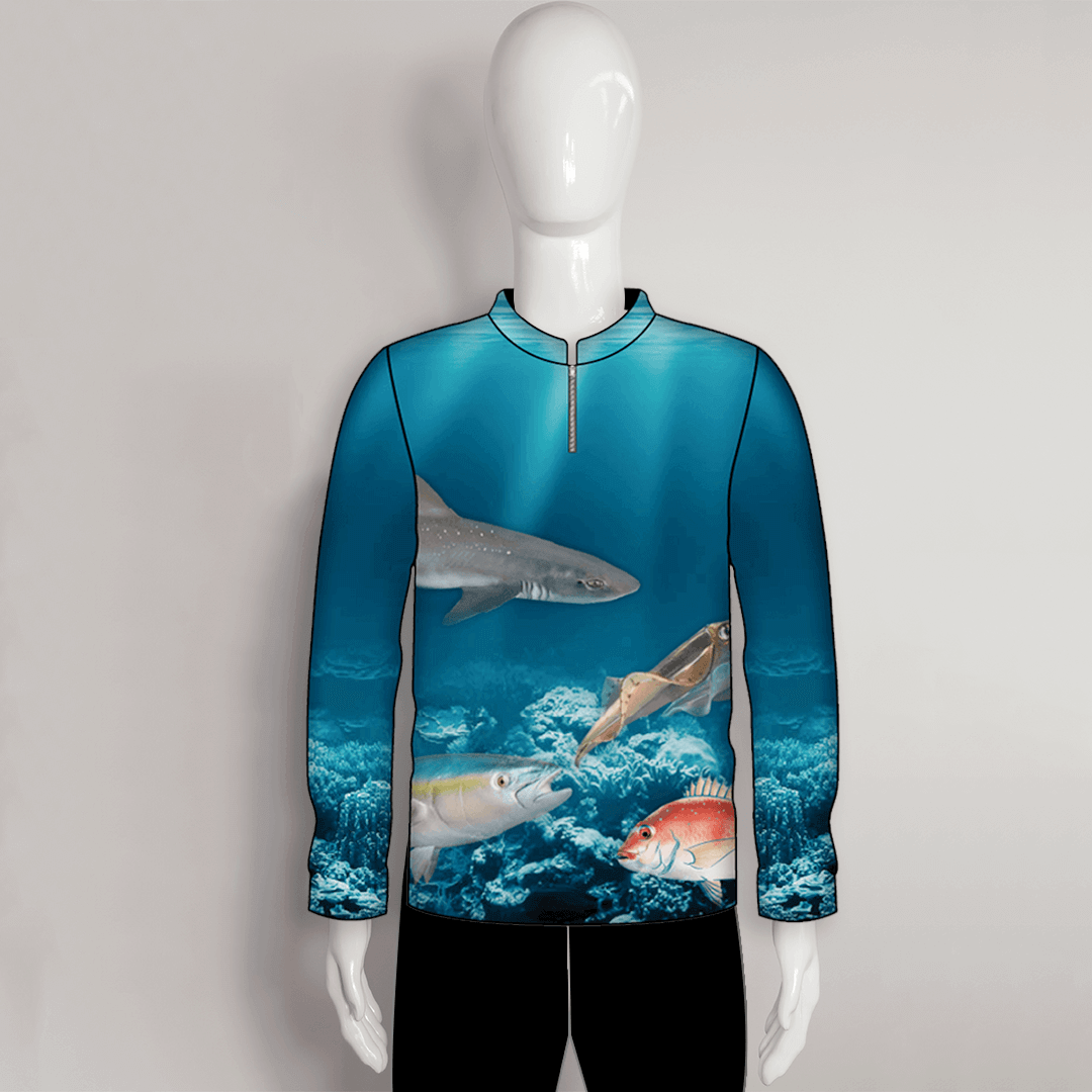 FJZ07 Sublimated UV Custom Blank Fishing Jerseys Crew Neck