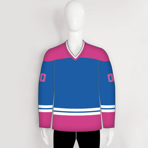 Custom Light Blue White-Red Hockey Jersey Discount