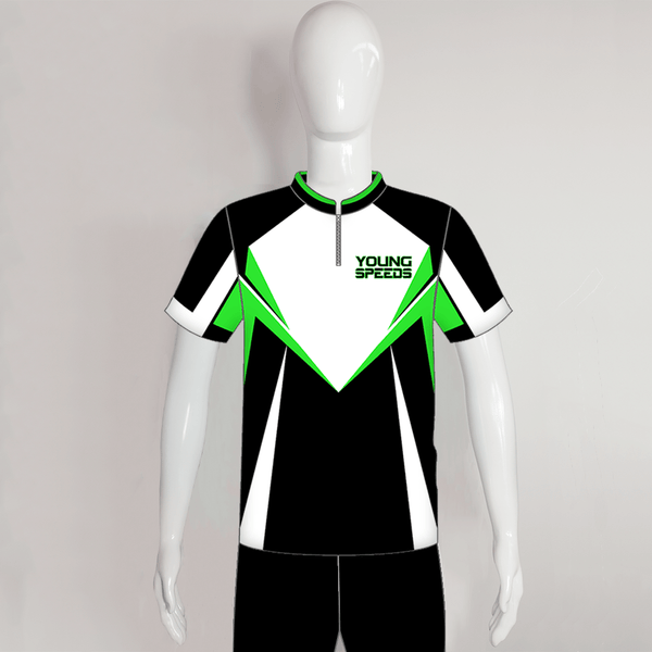 SJZ01 Black White Green Custom Competitive Shooting Jerseys - YoungSpeeds