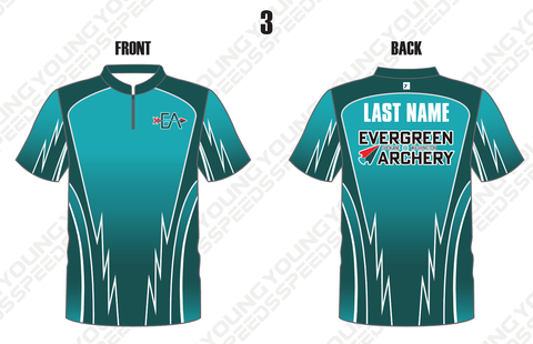 AJZ23 Blue White Custom Sublimated Archery Jerseys | YoungSpeeds Polo Button