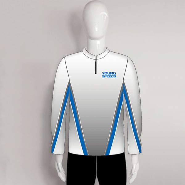 LAJZ5 Gradient Gray White Custom Archery Long Sleeve Shirts Jerseys - YoungSpeeds