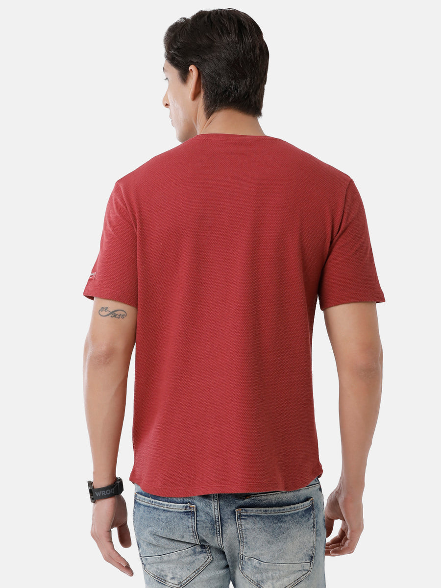Men's Red Popcorn structure Tshirt