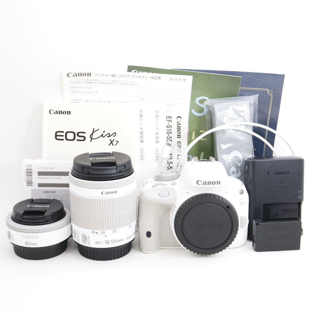 Canon EOS KISS X7 Wレンズキット WHITEホワイトCanon - デジタル一眼
