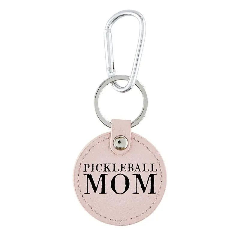 Round Leather Keychain - Pickleball Mom