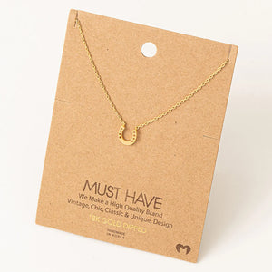 Mini Horseshoe Pendant Necklace - Beautiful Junque