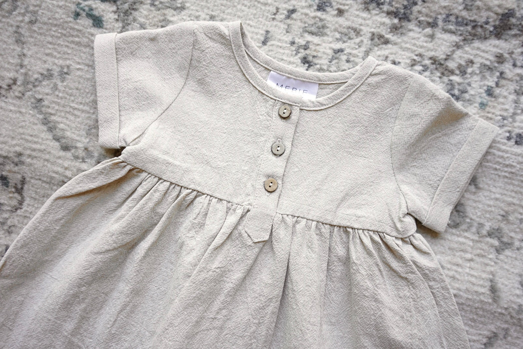 Linen Cotton Dress- Oatmeal