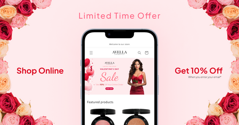 sale graphic for avella cosmetics