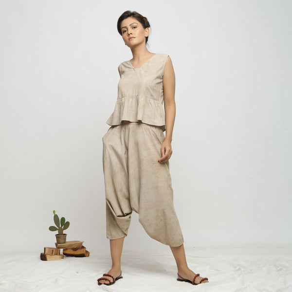 Women's Ladies Summer Cotton Linen Capri Trousers 3/4 Length Women