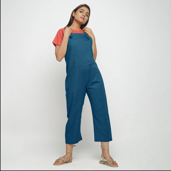 100% Cotton Jersey Dungarees, Ladies Relaxed Jumpsuit