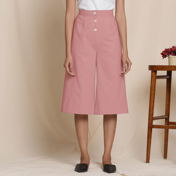 Women Pink Floral Pattern High-Rise Waist Regular Hot Pants Mini