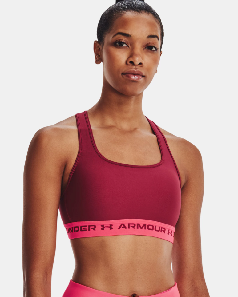 Under Armour Women's Mid Crossback Heather Sports Bra - Grey (019