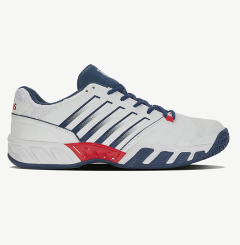 Op risico ontrouw Amerikaans voetbal K-Swiss Men's BigShot Light 4 OMNI Tennis Shoes - WHITE/BLUE OPAL/LOLL –  Equip Sports