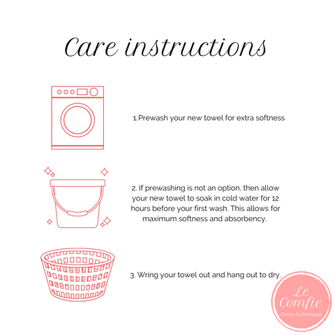 Cotton towel care instructions; absorbent; Turkish towels