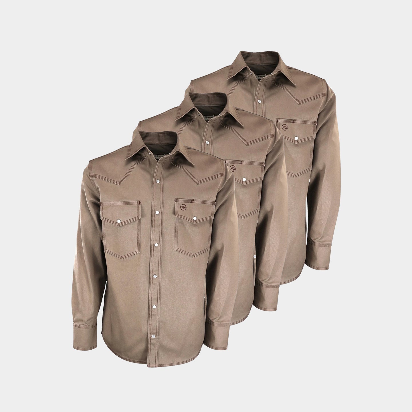 Image of 3-Pack Western Yoke Triple Stitched Cotton Twill Welding Shirts (Non FR)