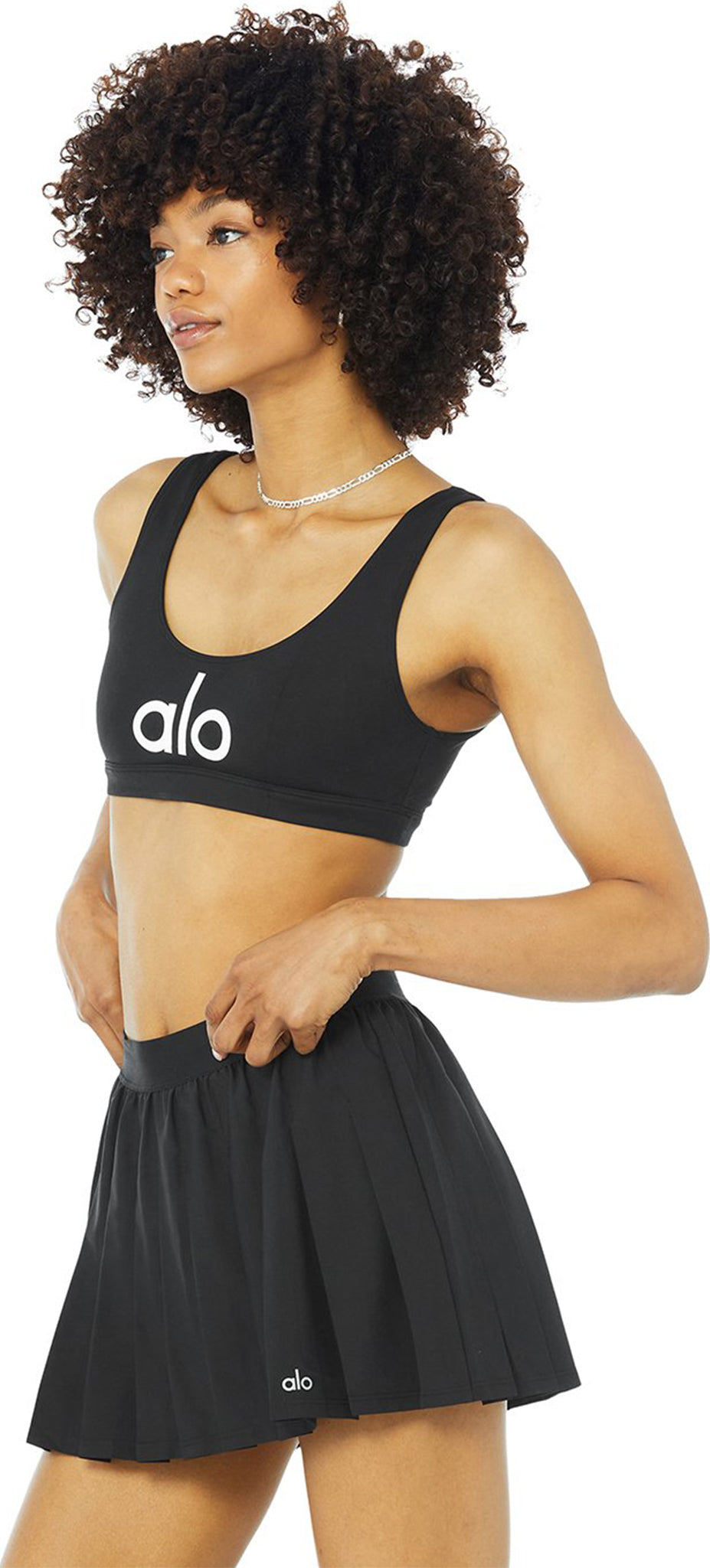 alo Sports Bra : Buy alo Ambient Logo Bra Black White Online