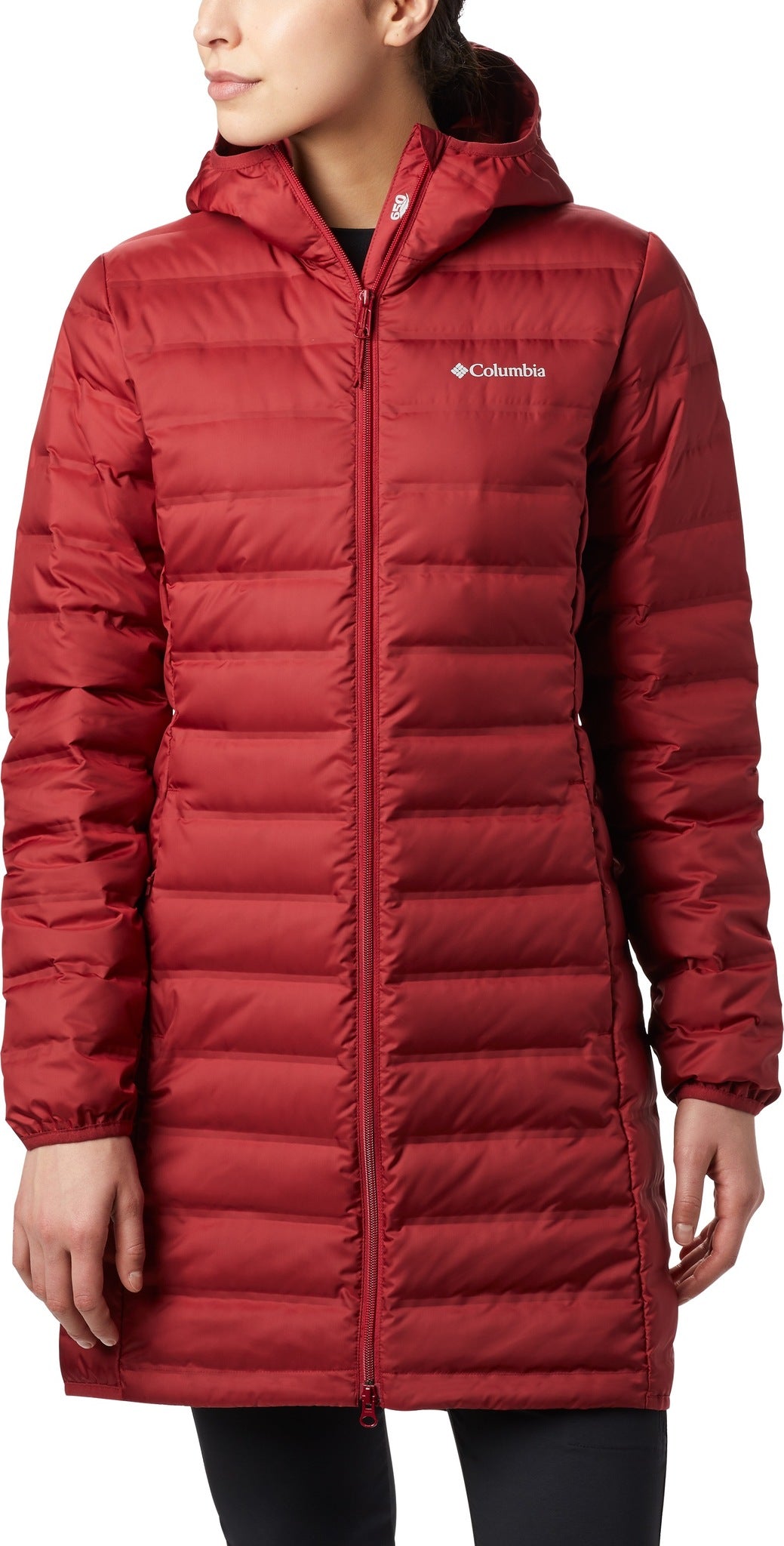 columbia lake 22 long hooded down jacket