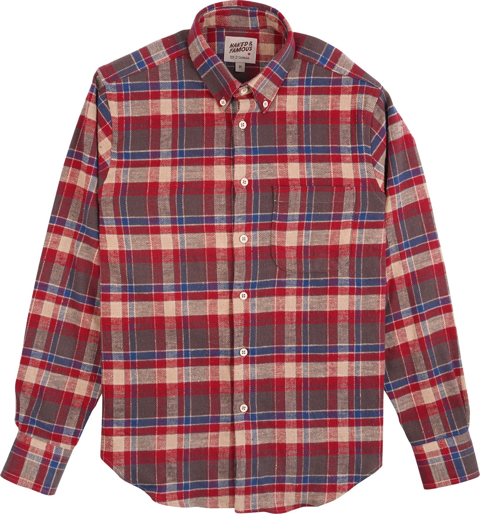 Naked & Famous Easy Shirt - Rustic Nep Flannel - Red - Men's | The Last ...