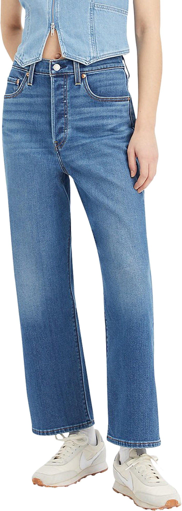 Ribcage Straight Ankle Jeans - Hitzig Mid