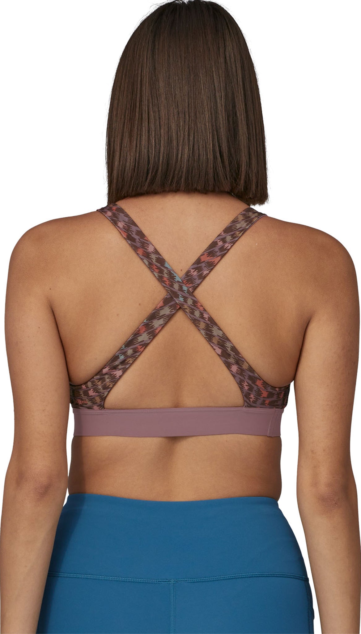 Burgundy Waning Crescent Moon precision padded sports bra for extra  comfort.