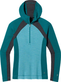 Smartwool Womens Merino Sport 150 Hoodie (Light Ocean Abyss Heather)